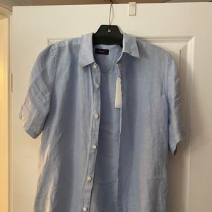 Theory button down linen shirt